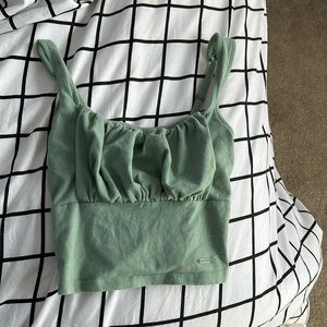 Hollister green crop top